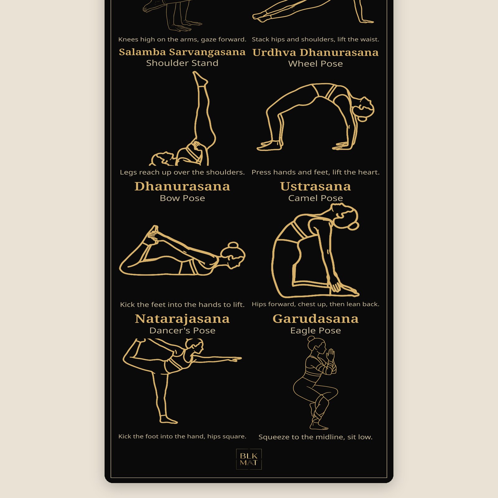 BLKMAT Advanced Asana Collection yoga mat, flat lay, top-down view