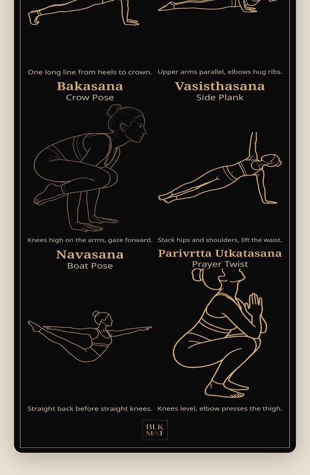 BLKMAT Arm Balance & Core Lab yoga mat, flat lay, top-down view