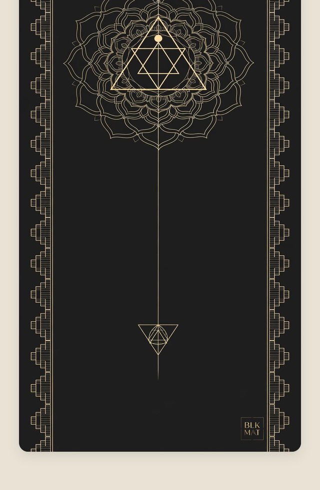BLKMAT Astral Bindu yoga mat, flat lay, top-down view