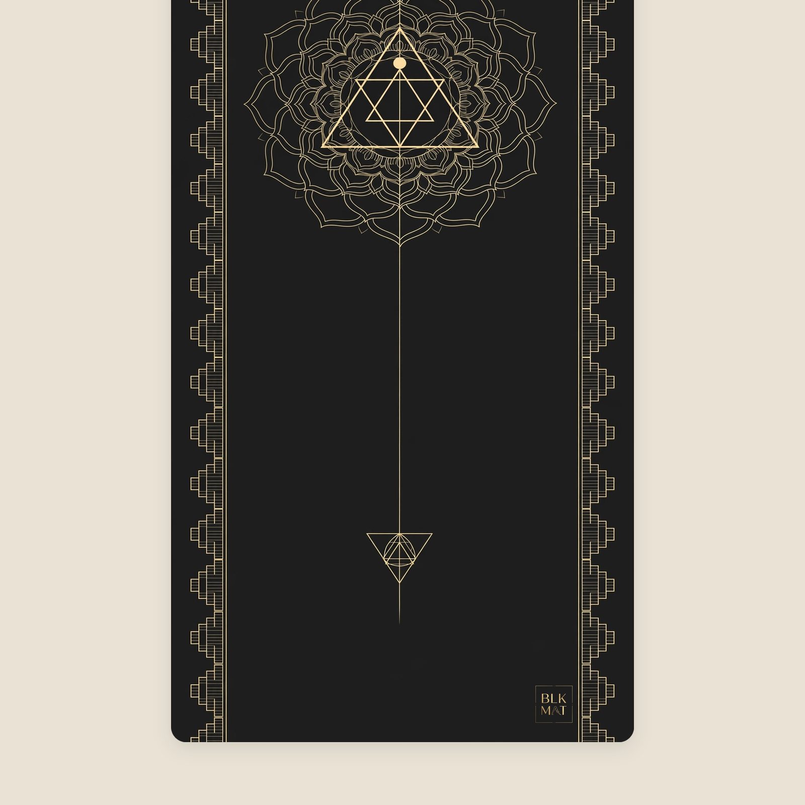 BLKMAT Astral Bindu yoga mat, flat lay, top-down view