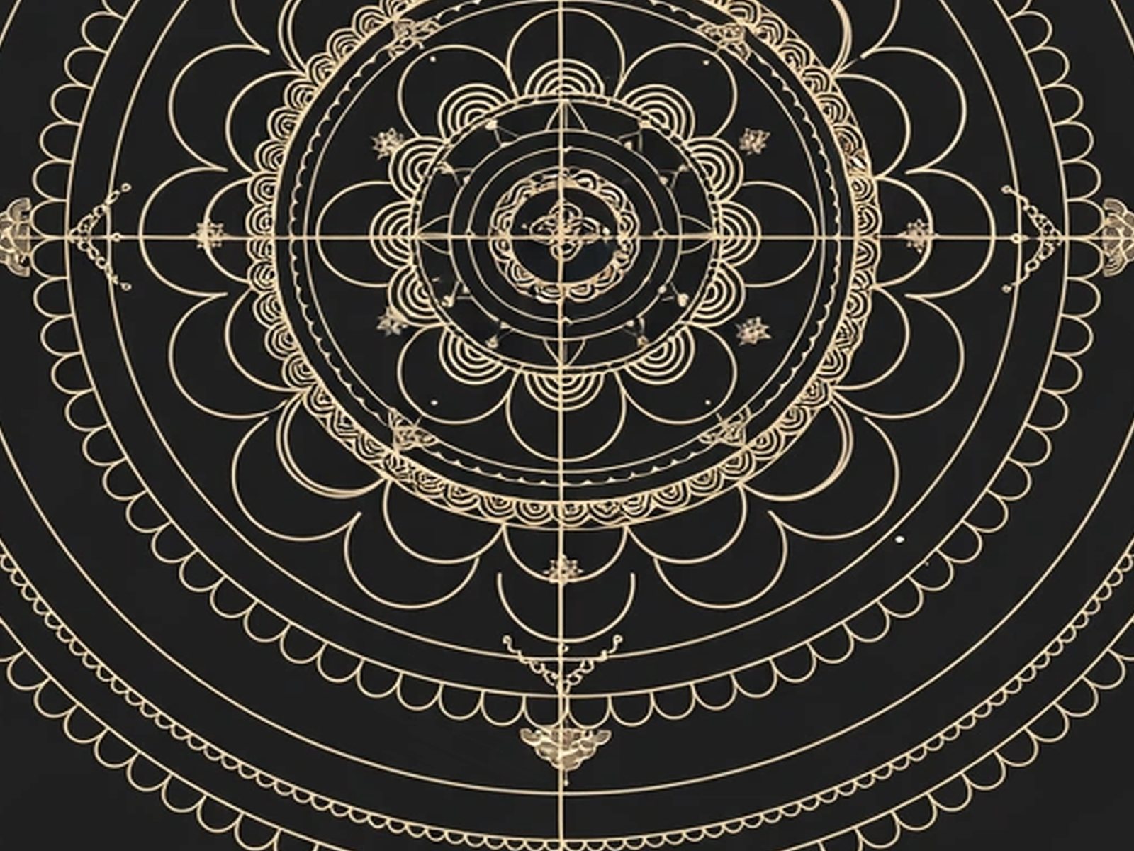 BLKMAT Auspicious Umbrella yoga mat, close-up of the print detail