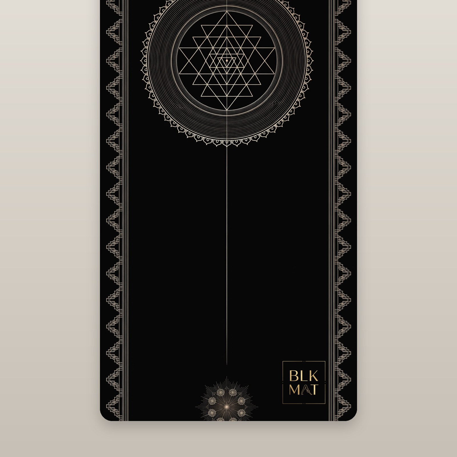 BLKMAT Bindu Grid yoga mat, flat lay, top-down view