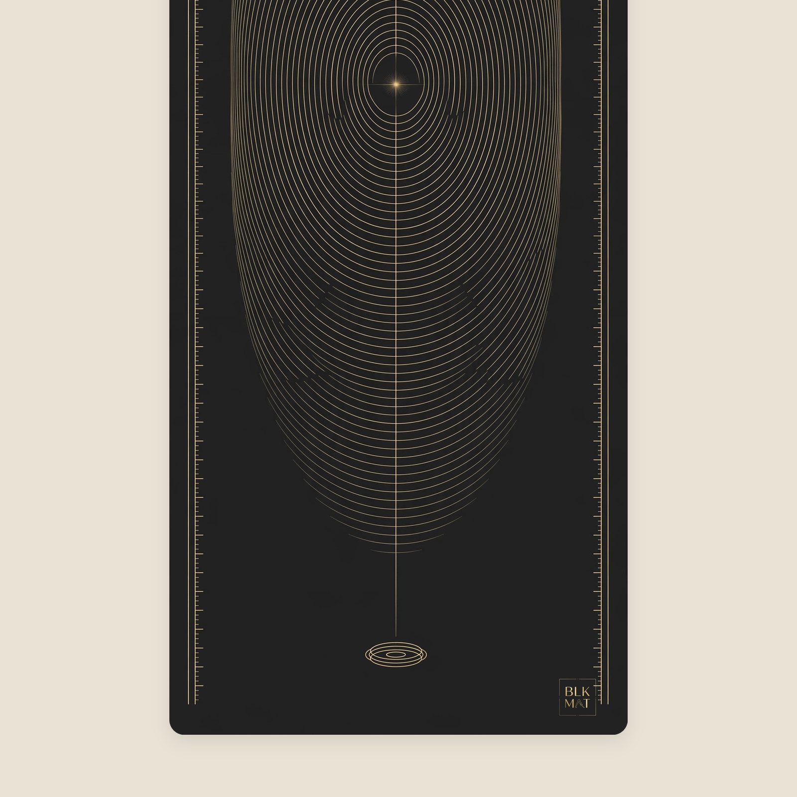 BLKMAT Breath Horizon yoga mat, flat lay, top-down view