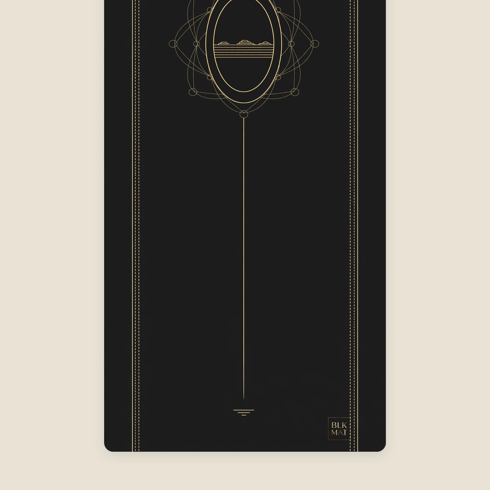 BLKMAT Channel Silhouette yoga mat, flat lay, top-down view