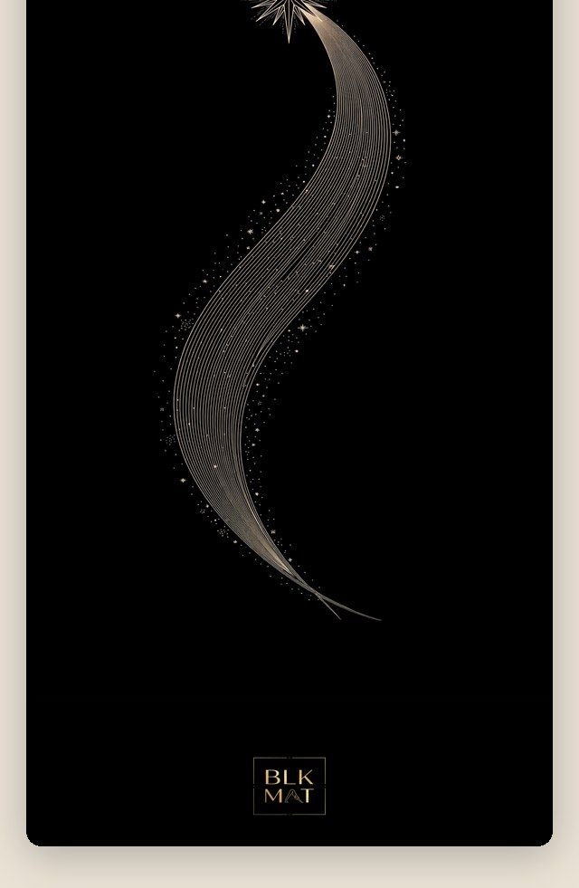 BLKMAT Comet Tail Arc yoga mat, flat lay, top-down view