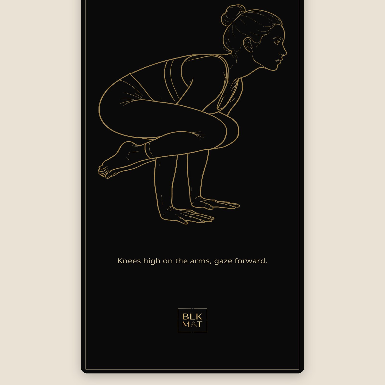 BLKMAT Crow Pose yoga mat, flat lay, top-down view