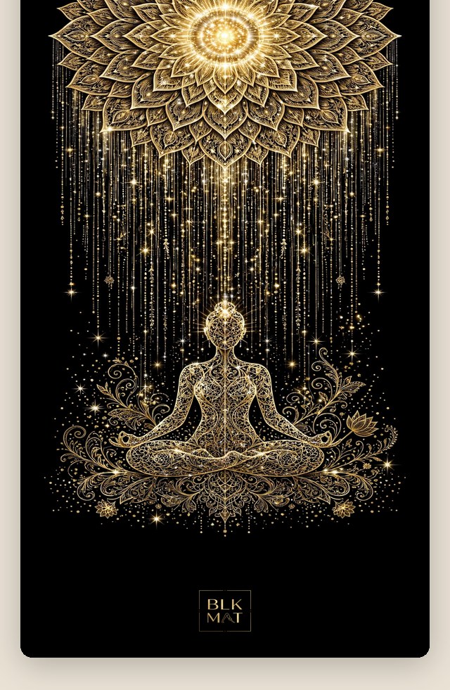 BLKMAT Crown Lotus Descending Light yoga mat, flat lay, top-down view