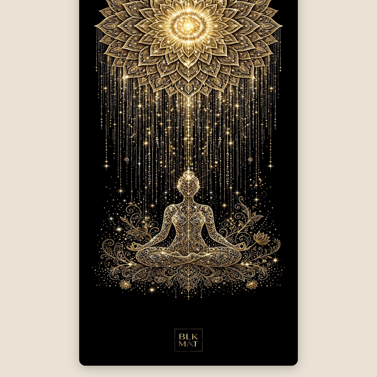 BLKMAT Crown Lotus Descending Light yoga mat, flat lay, top-down view