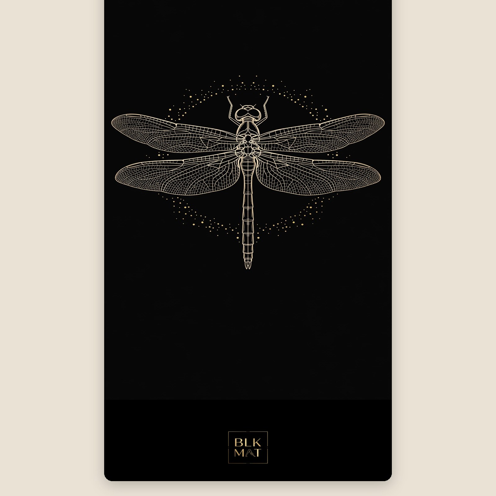 BLKMAT Dragonfly Wing Lattice yoga mat, flat lay, top-down view