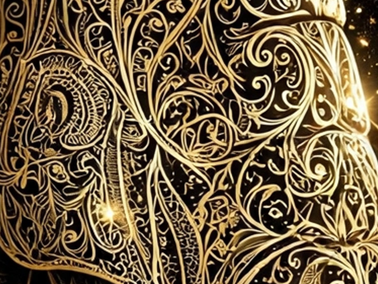 BLKMAT Elephant Filigree yoga mat, close-up of the print detail