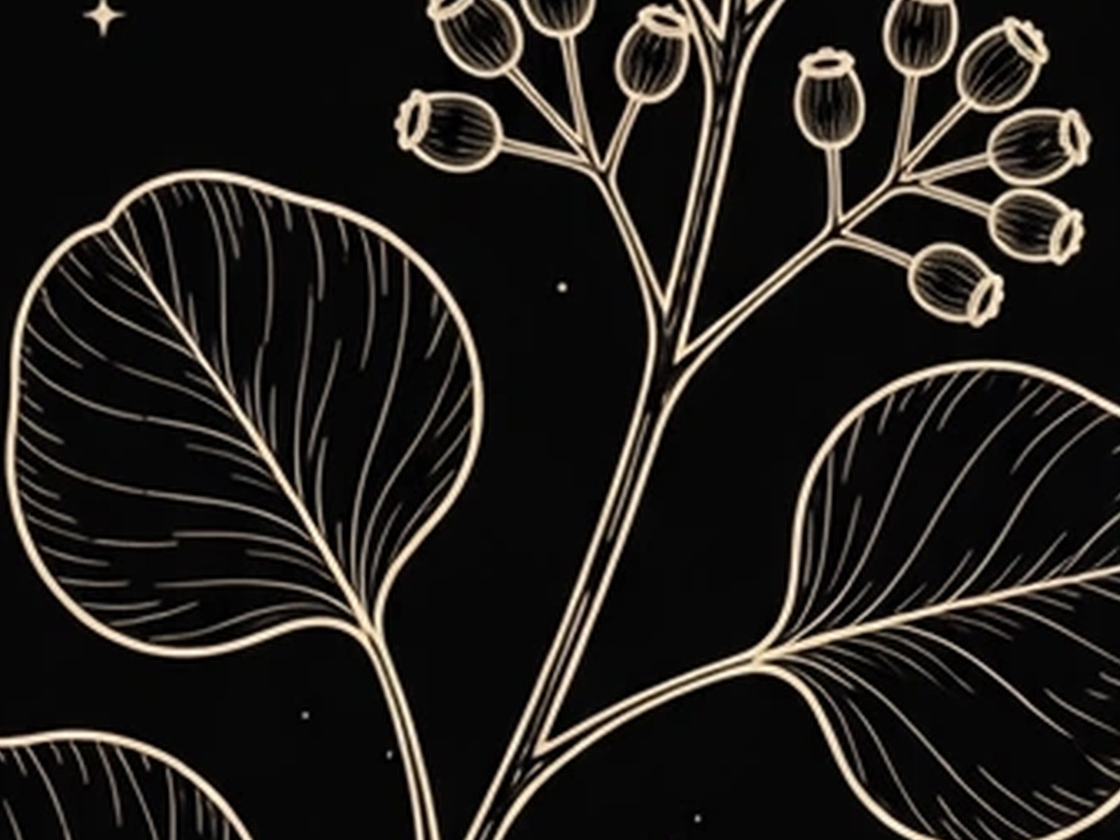 BLKMAT Eucalyptus Branch yoga mat, close-up of the print detail