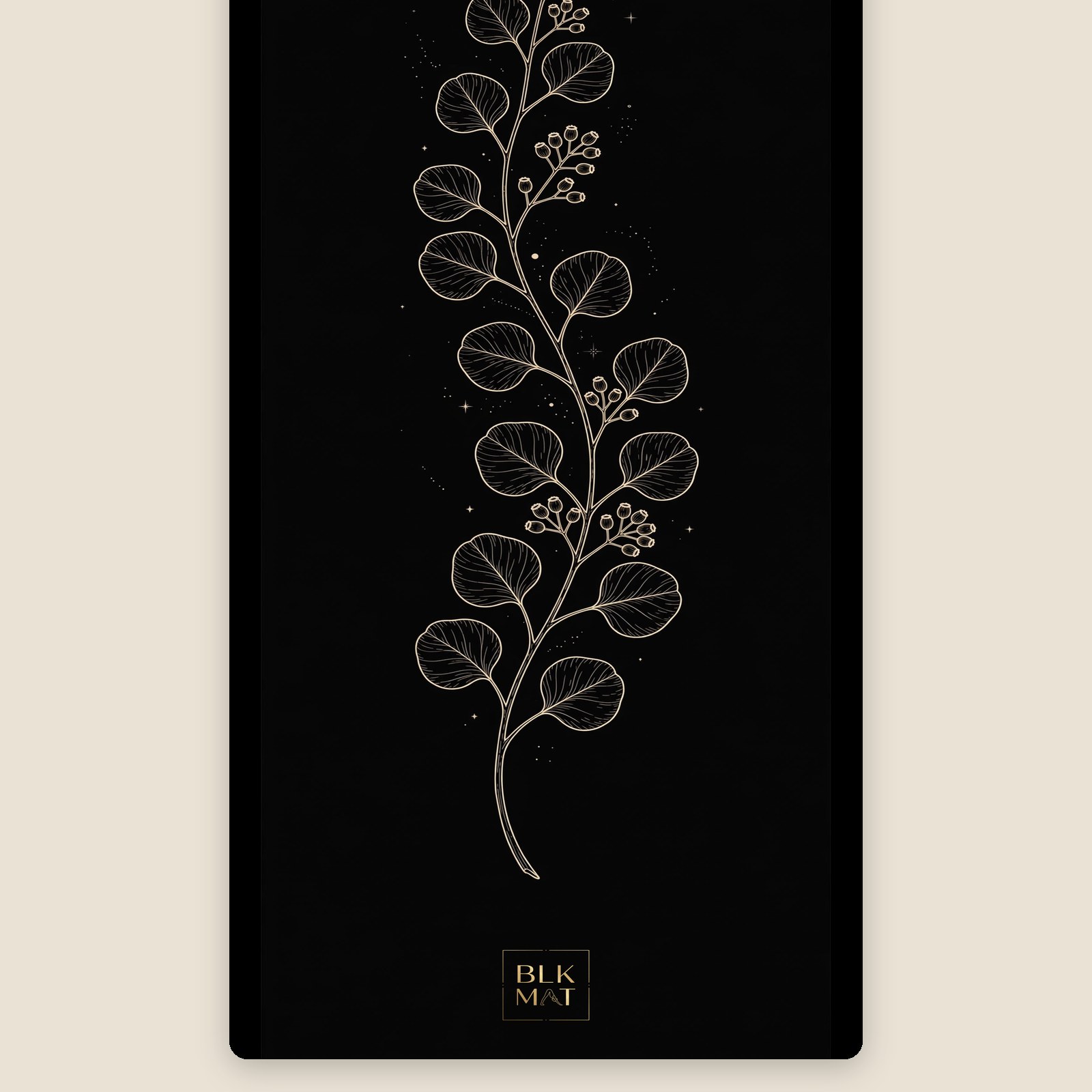 BLKMAT Eucalyptus Branch yoga mat, flat lay, top-down view