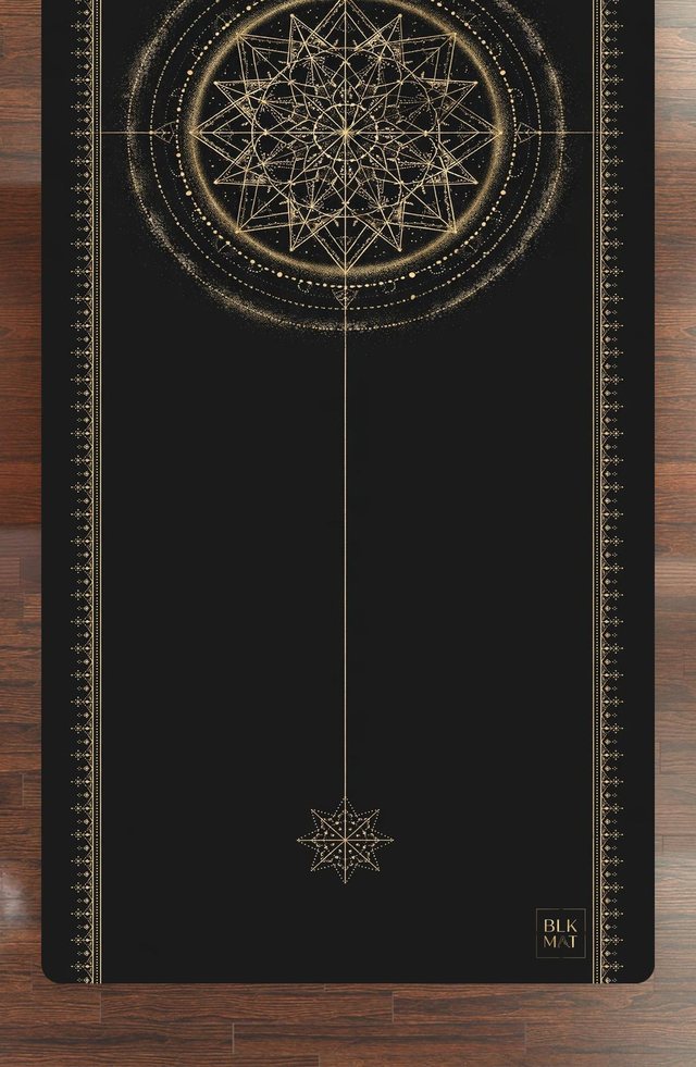BLKMAT Grain Sphere yoga mat, flat lay, top-down view