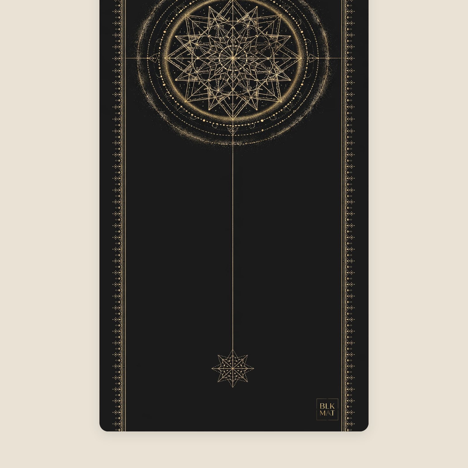 BLKMAT Grain Sphere yoga mat, flat lay, top-down view
