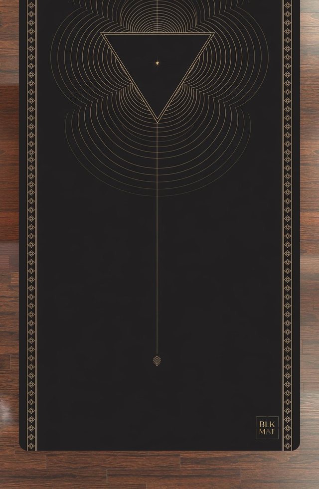 BLKMAT Heart Sanctuary yoga mat, flat lay, top-down view