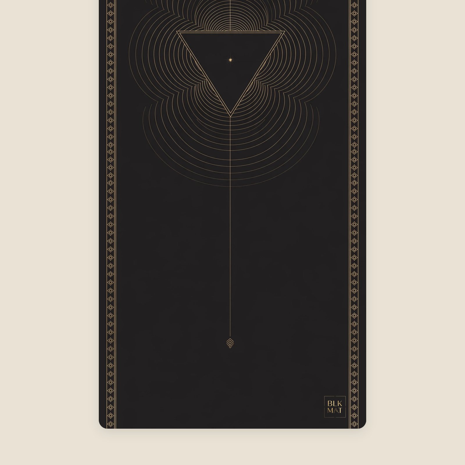 BLKMAT Heart Sanctuary yoga mat, flat lay, top-down view