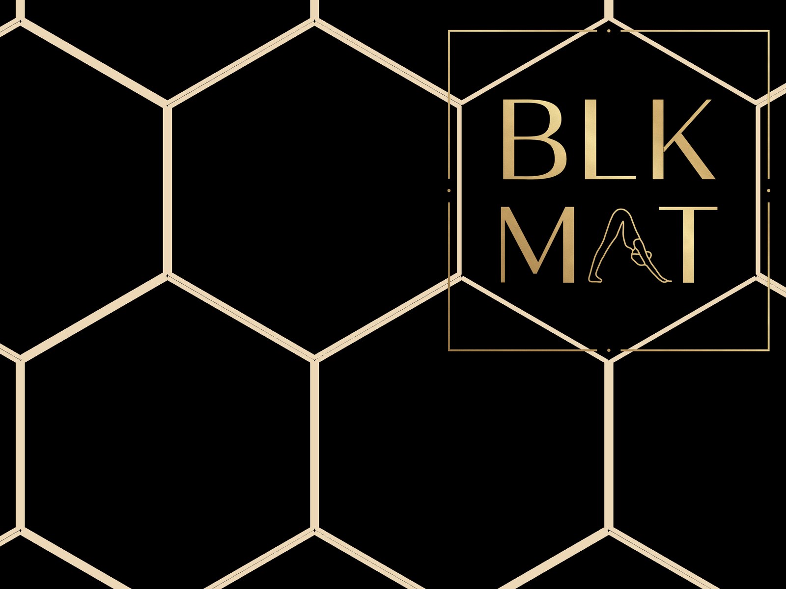 BLKMAT Honeycomb Hex Lattice yoga mat, close-up of the print detail