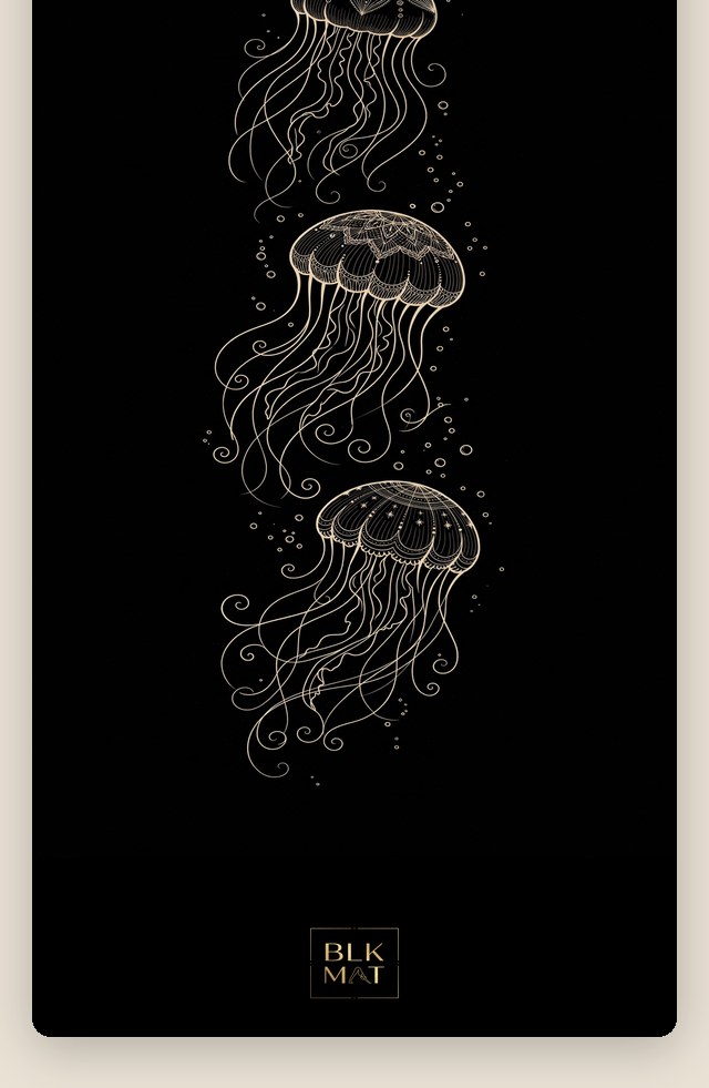 BLKMAT Jellyfish Drift yoga mat, flat lay, top-down view