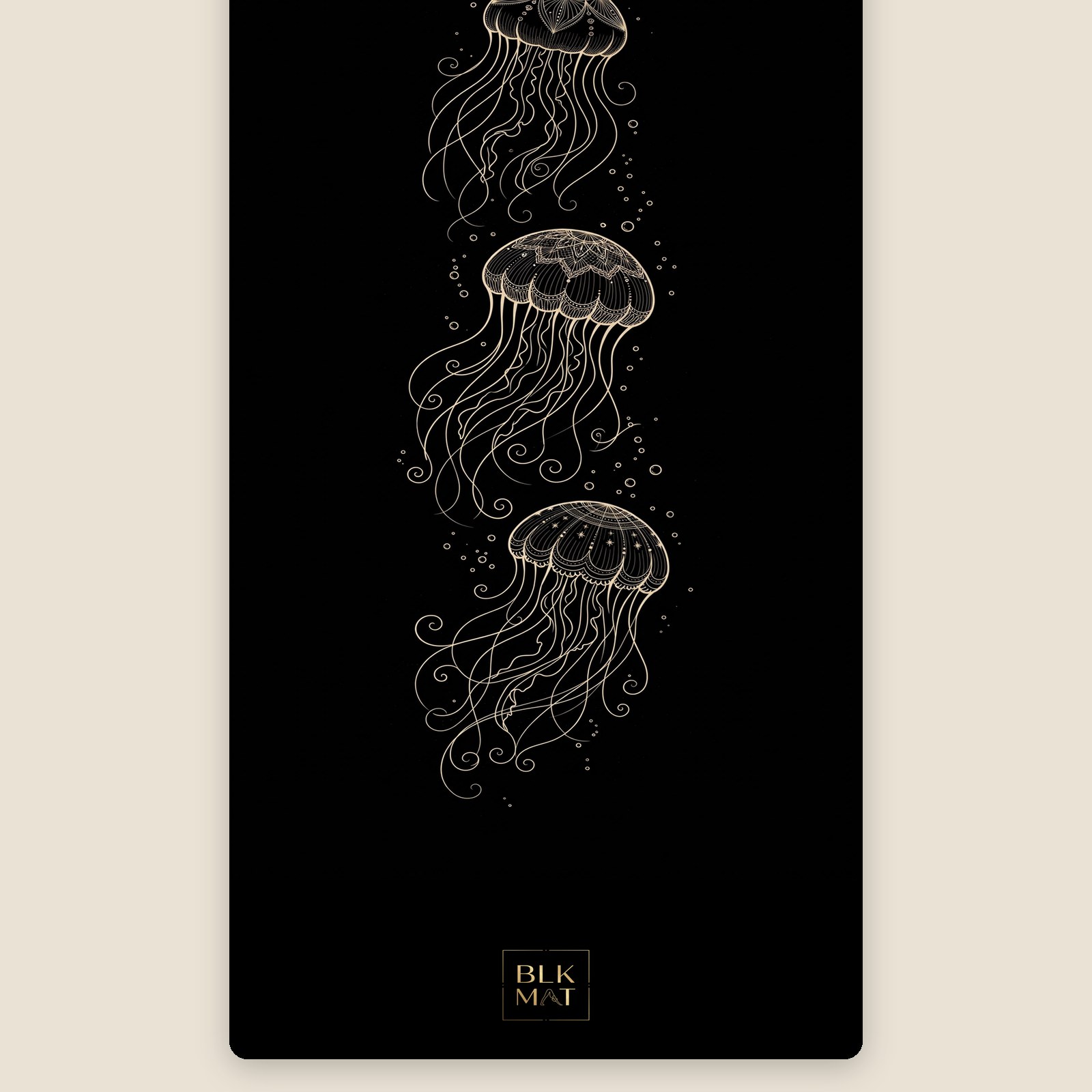 BLKMAT Jellyfish Drift yoga mat, flat lay, top-down view