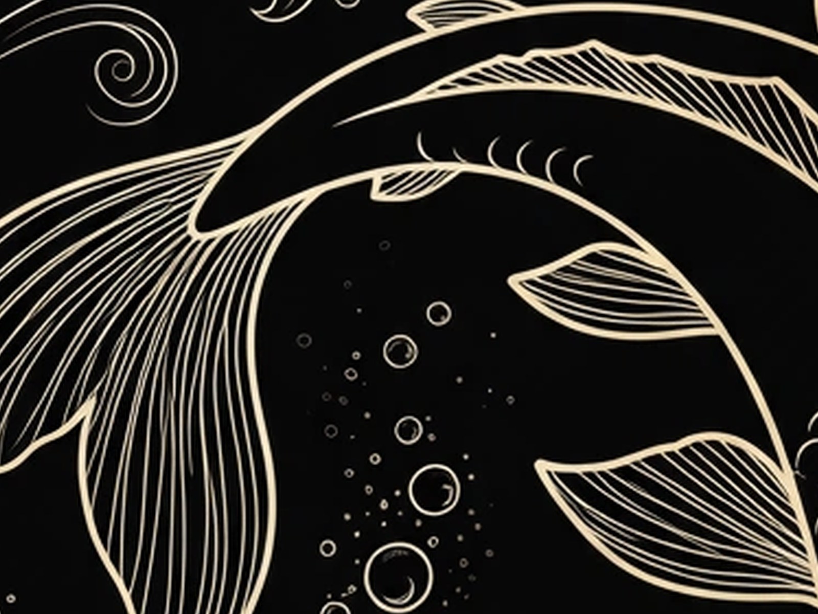 BLKMAT Koi Twin Currents yoga mat, close-up of the print detail