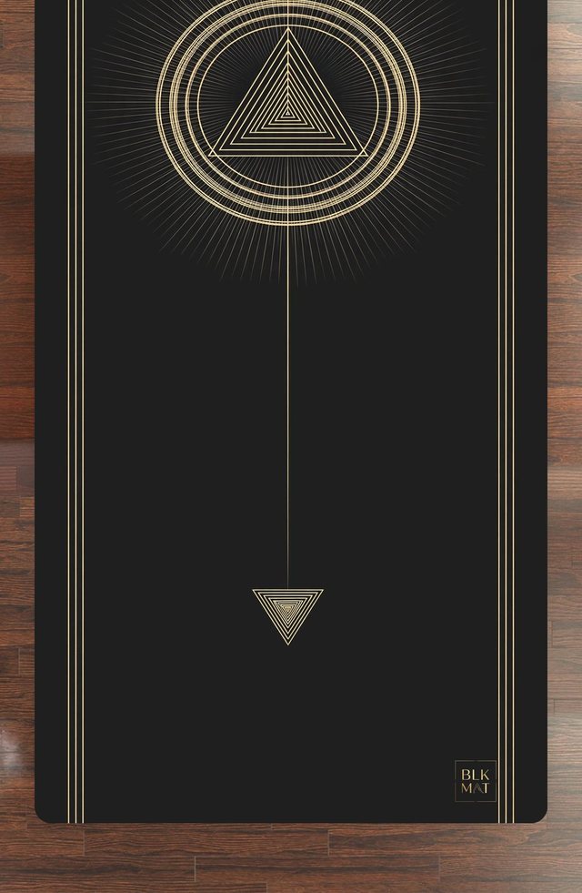 BLKMAT Kosha Orbit yoga mat, flat lay, top-down view