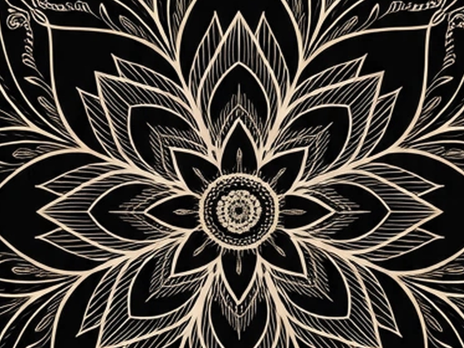 BLKMAT Lotus Mandala Bloom yoga mat, close-up of the print detail