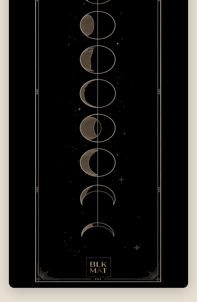 BLKMAT Lunar Eclipse Column yoga mat, flat lay, top-down view