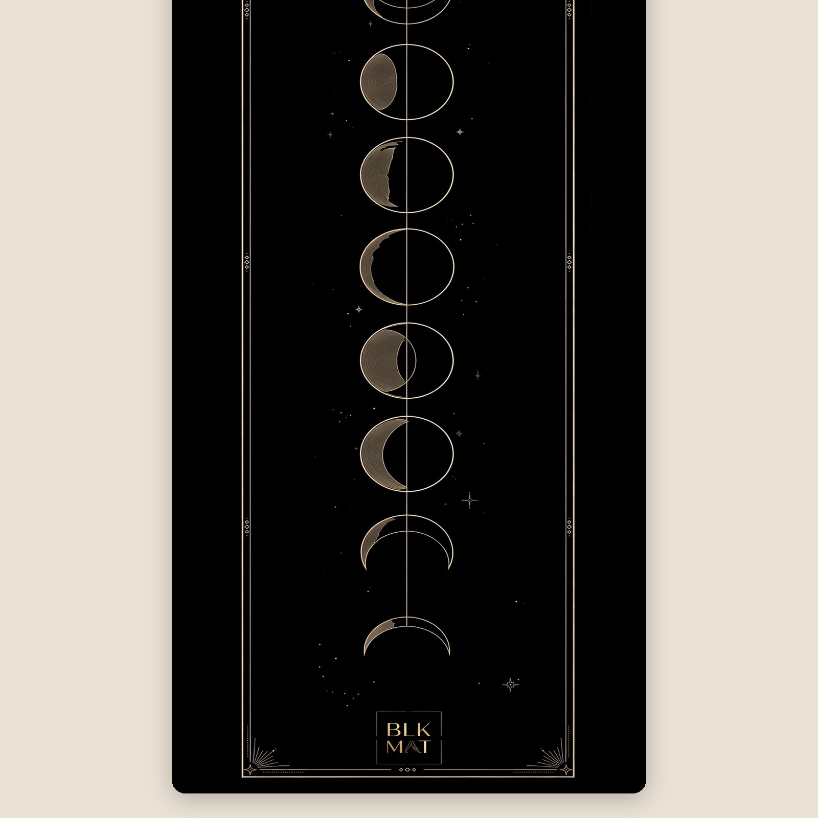 BLKMAT Lunar Eclipse Column yoga mat, flat lay, top-down view