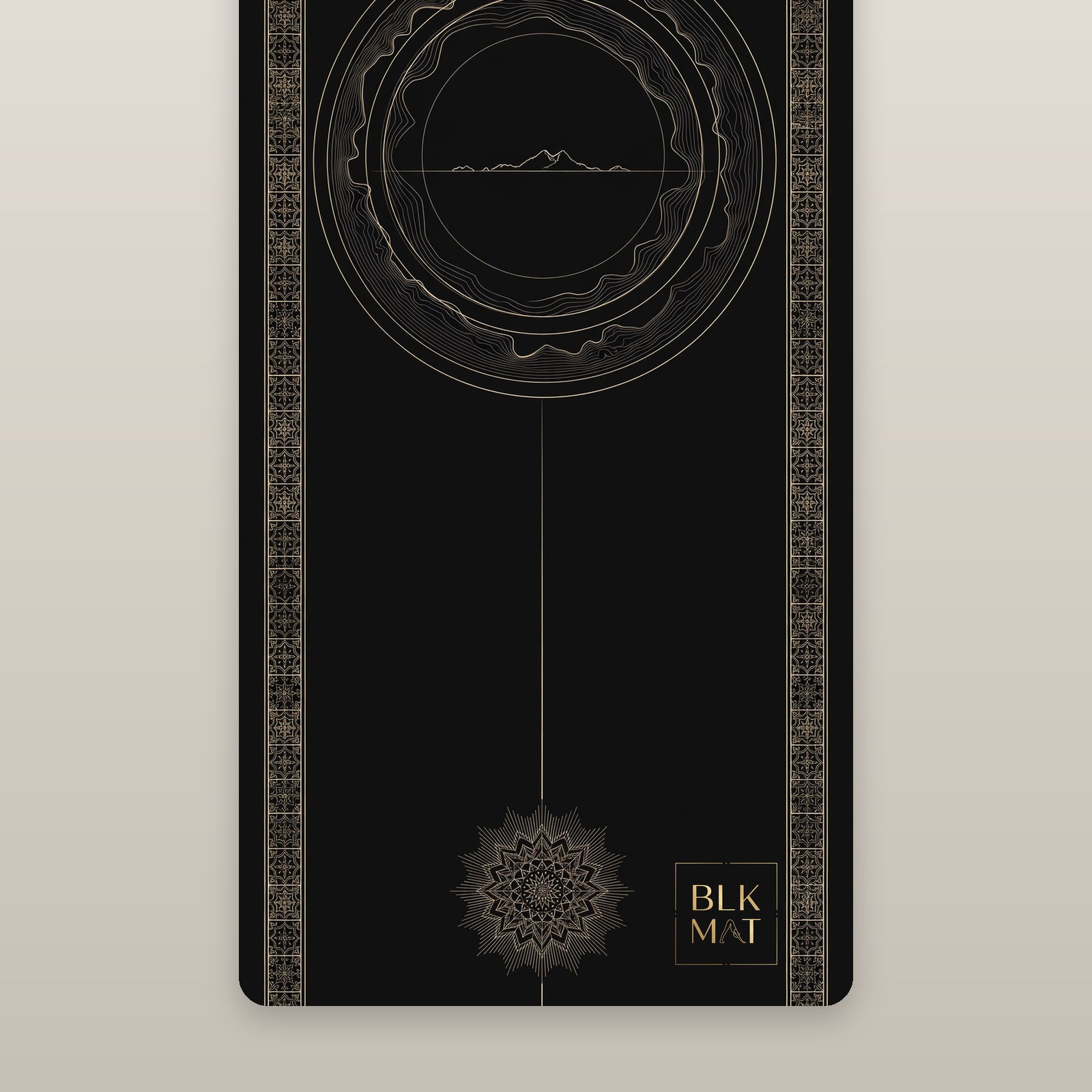 BLKMAT Mission Tile yoga mat, flat lay, top-down view