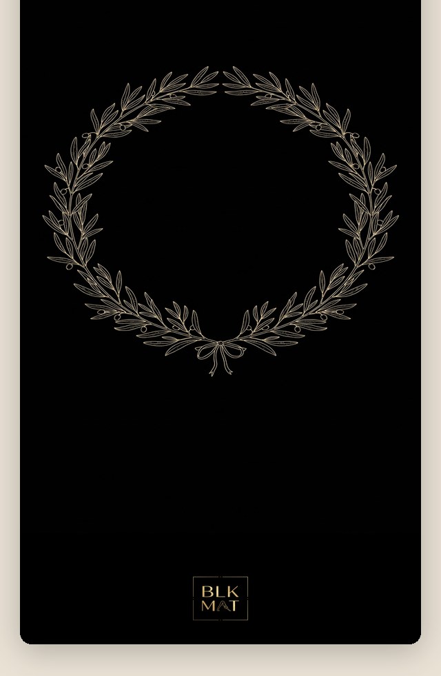 BLKMAT Olive Branch Wreath yoga mat, flat lay, top-down view