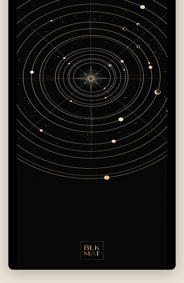 BLKMAT Orbit Chart yoga mat, flat lay, top-down view