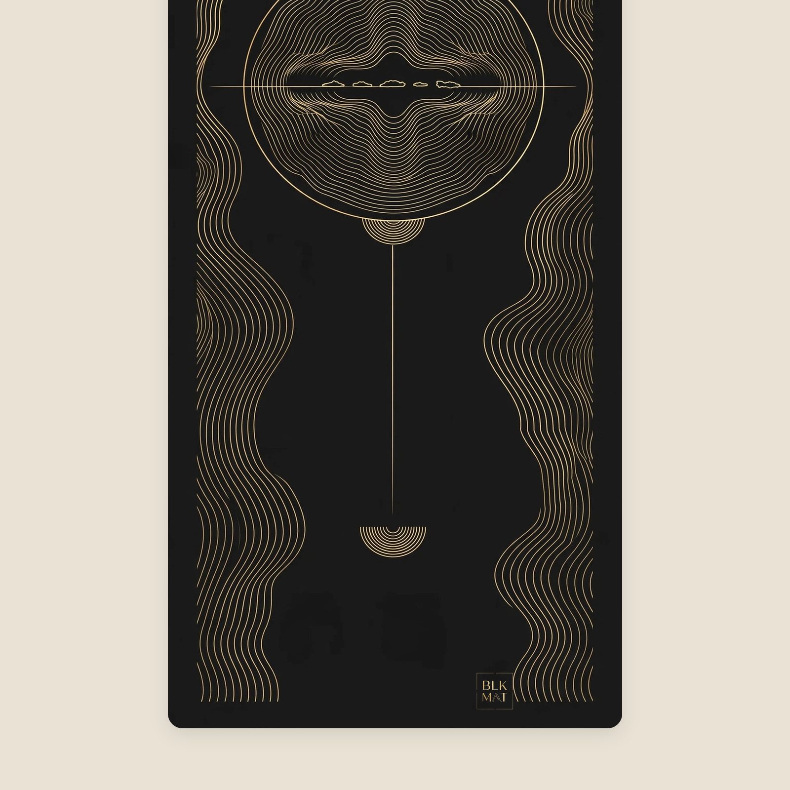 BLKMAT Ridgeline yoga mat, flat lay, top-down view