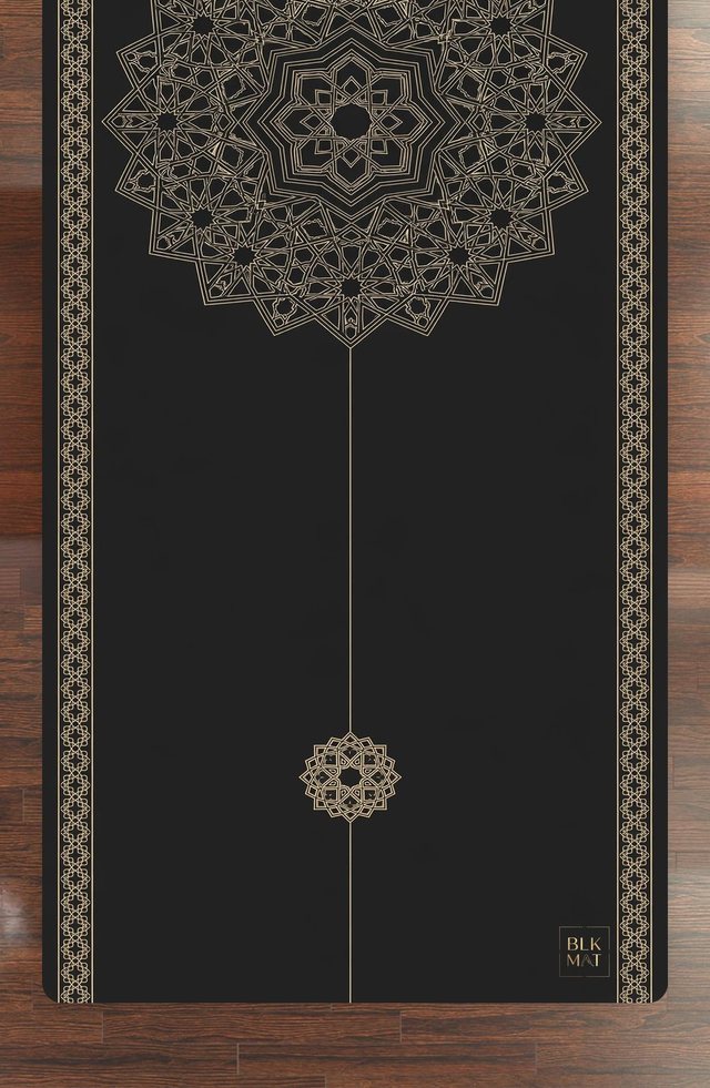 BLKMAT Rosette Void yoga mat, flat lay, top-down view