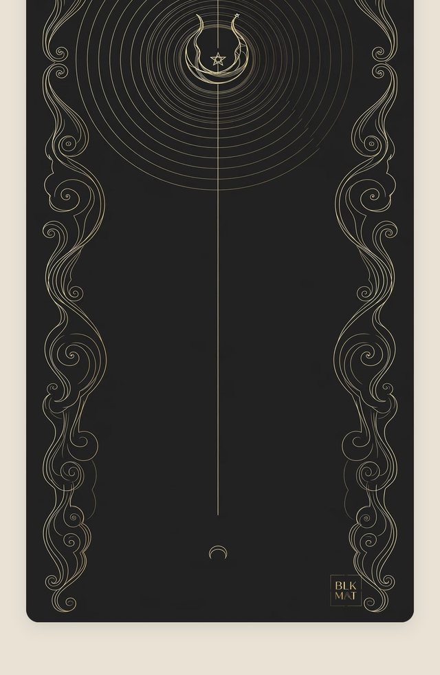 BLKMAT Sama Crescent yoga mat, flat lay, top-down view