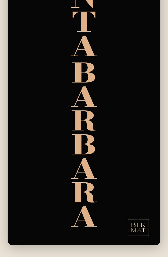 BLKMAT Santa Barbara Letter Stack yoga mat, flat lay, top-down view