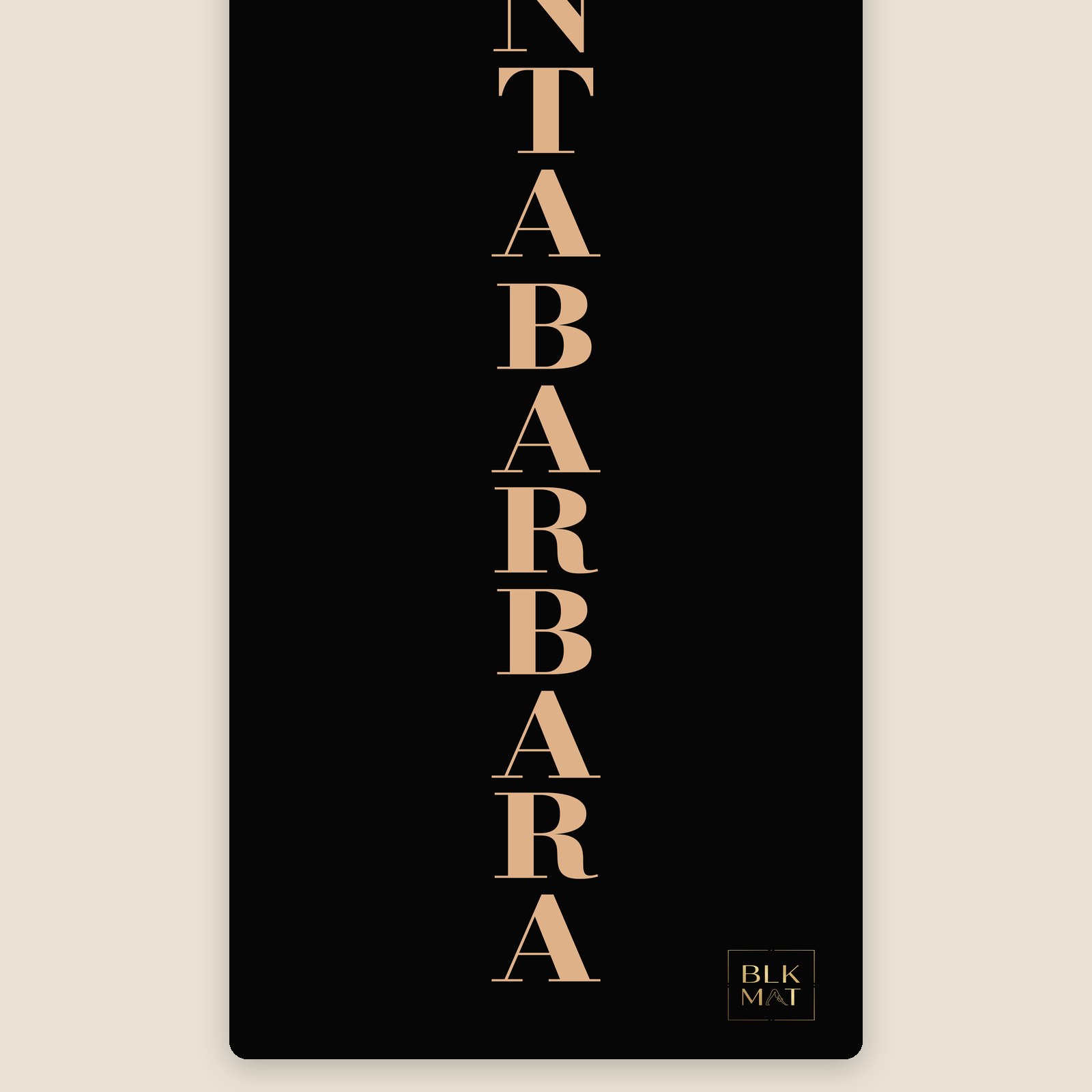 BLKMAT Santa Barbara Letter Stack yoga mat, flat lay, top-down view