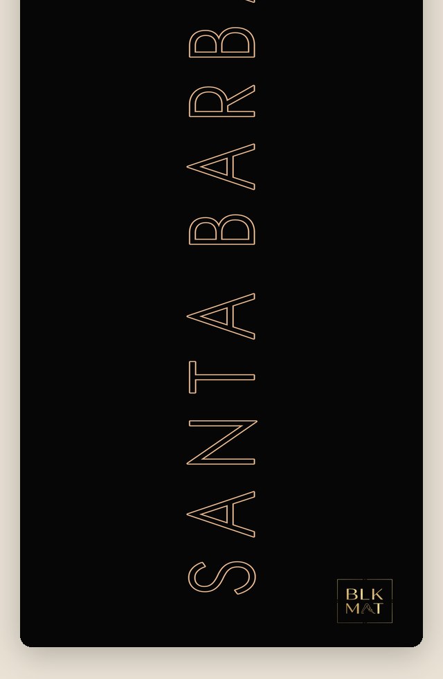 BLKMAT Santa Barbara Vertical yoga mat, flat lay, top-down view