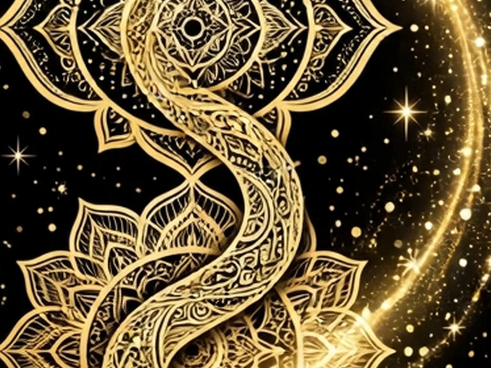 BLKMAT Serpent Rising yoga mat, close-up of the print detail