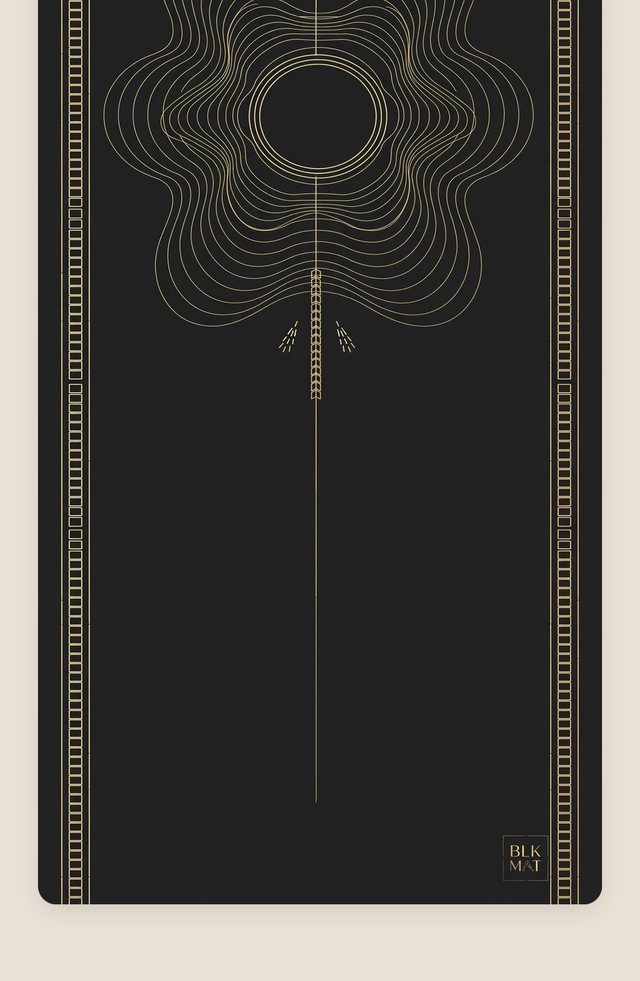 BLKMAT Silent Reed yoga mat, flat lay, top-down view