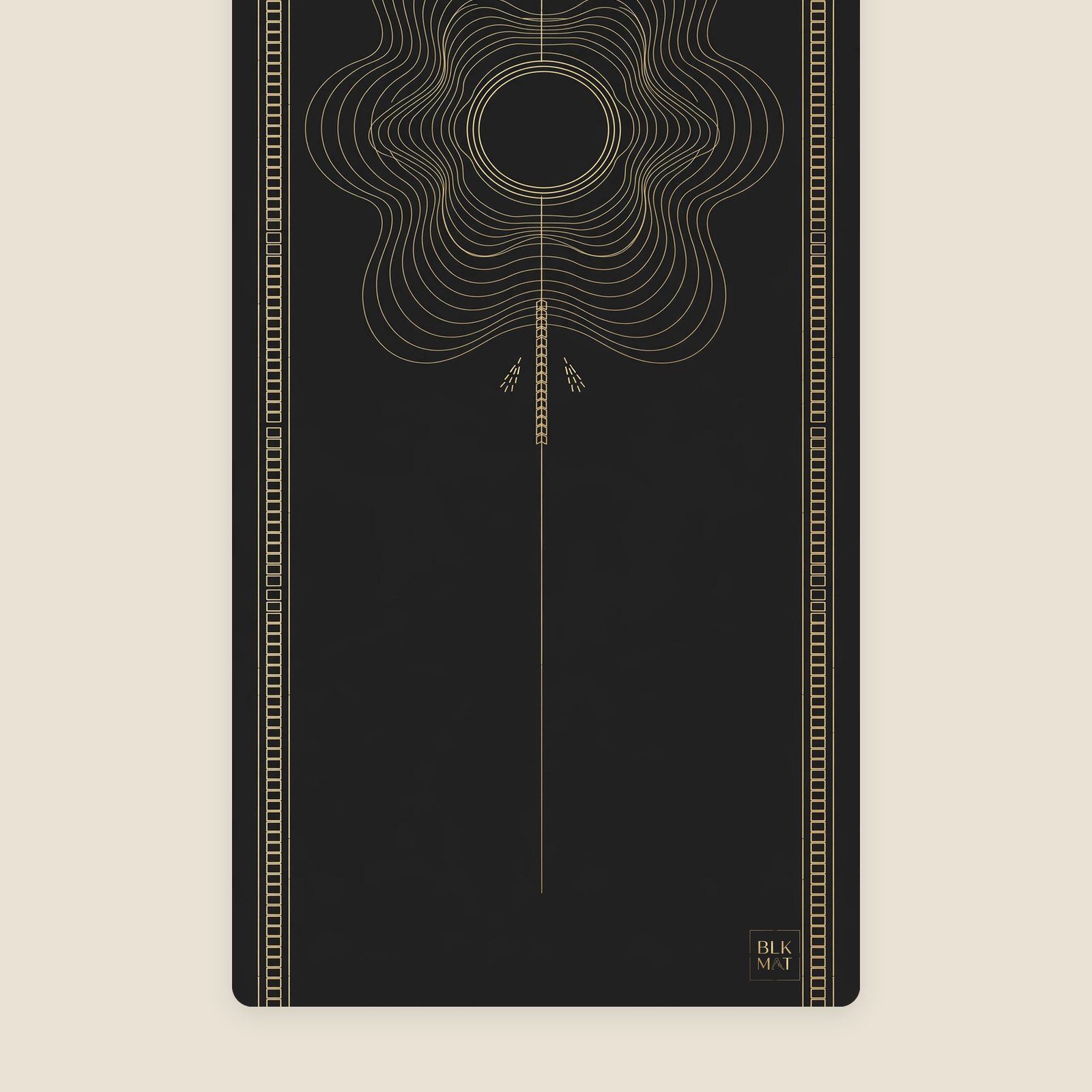 BLKMAT Silent Reed yoga mat, flat lay, top-down view