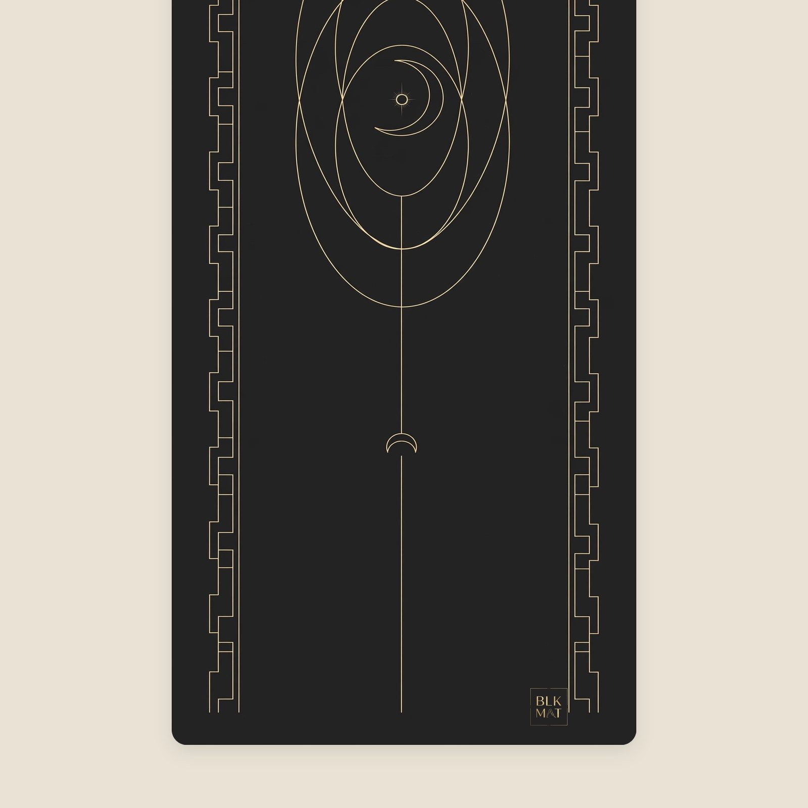 BLKMAT Solstice Arc yoga mat, flat lay, top-down view
