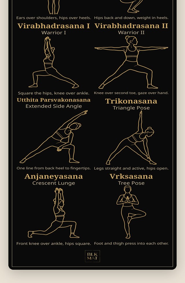 BLKMAT Standing Strength yoga mat, flat lay, top-down view