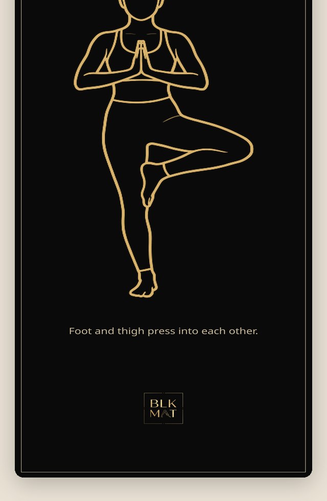 BLKMAT Tree Pose yoga mat, flat lay, top-down view