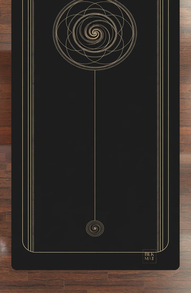 BLKMAT Turning Axis yoga mat, flat lay, top-down view