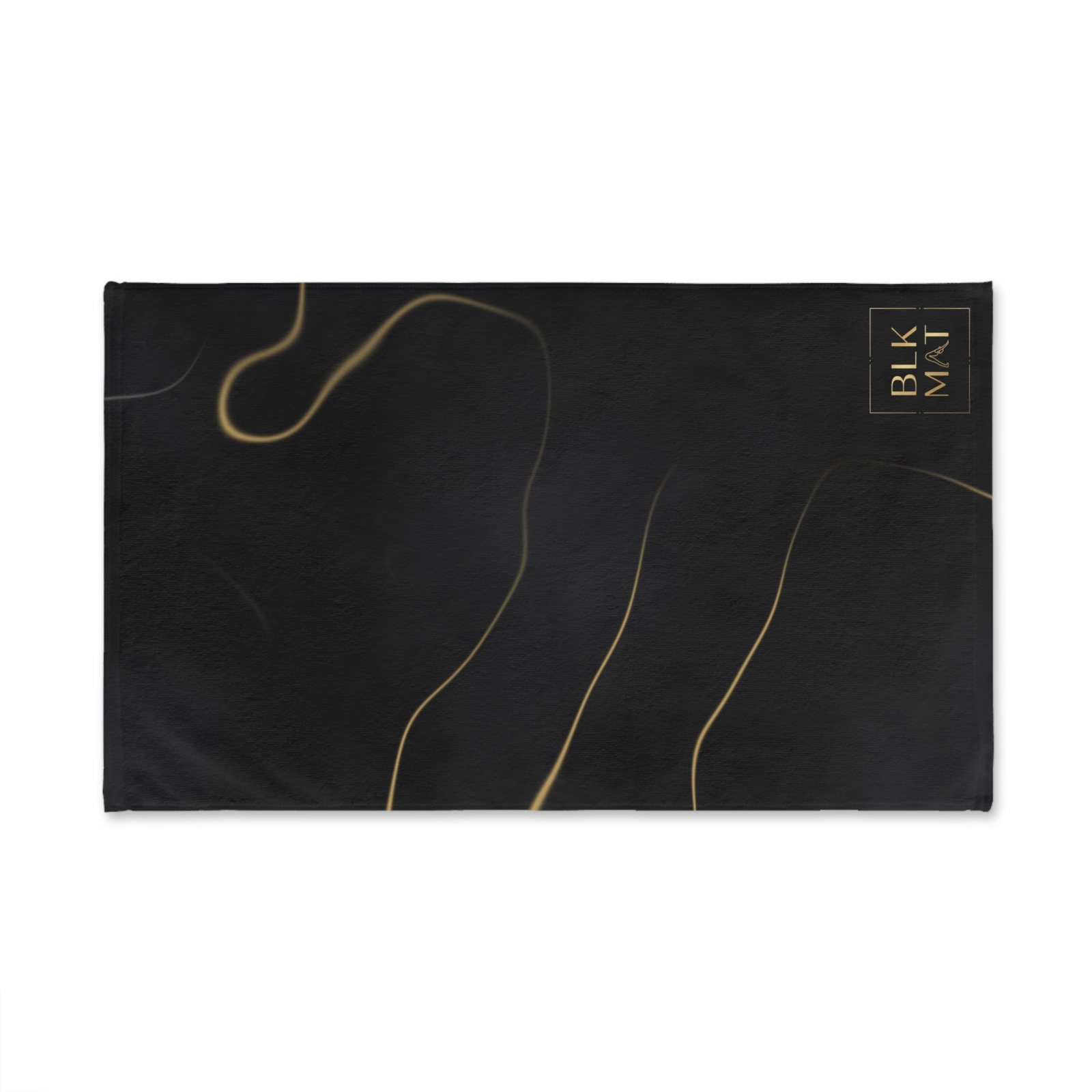 BLKMAT Black Marble, Gold Vein Hand Towel, flat