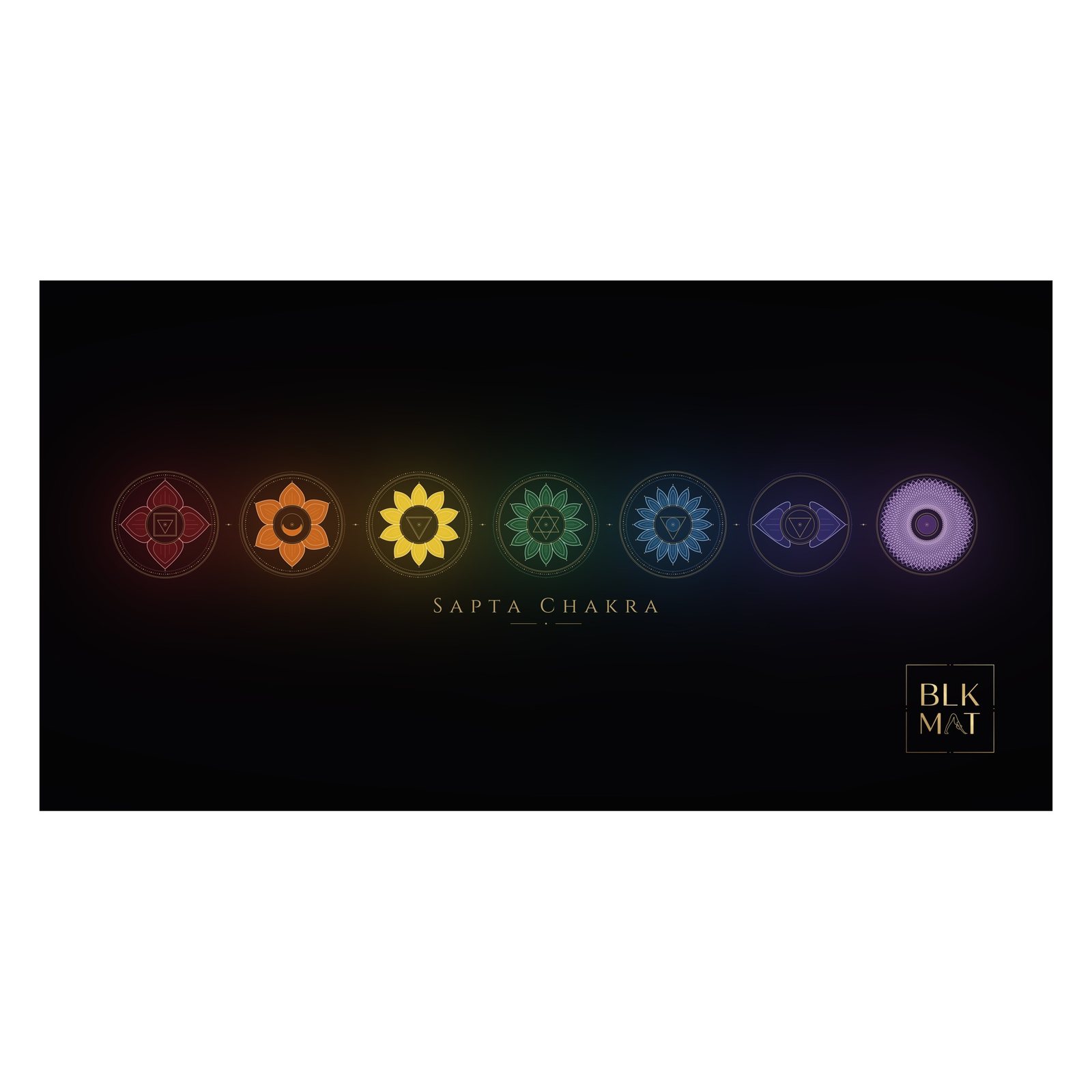 BLKMAT Sapta Chakra Beach Towel, flat design