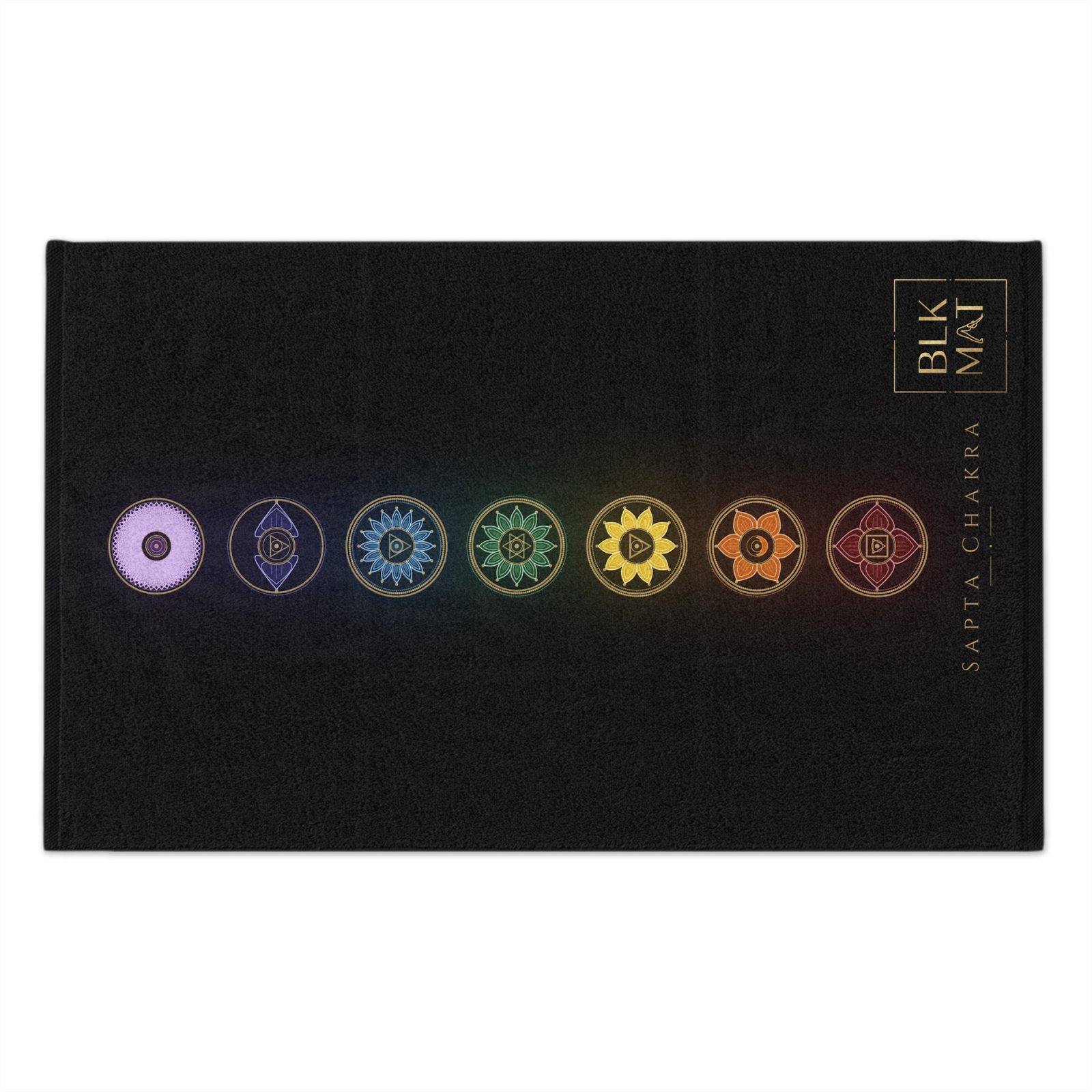 BLKMAT Sapta Chakra Gym Towel, flat