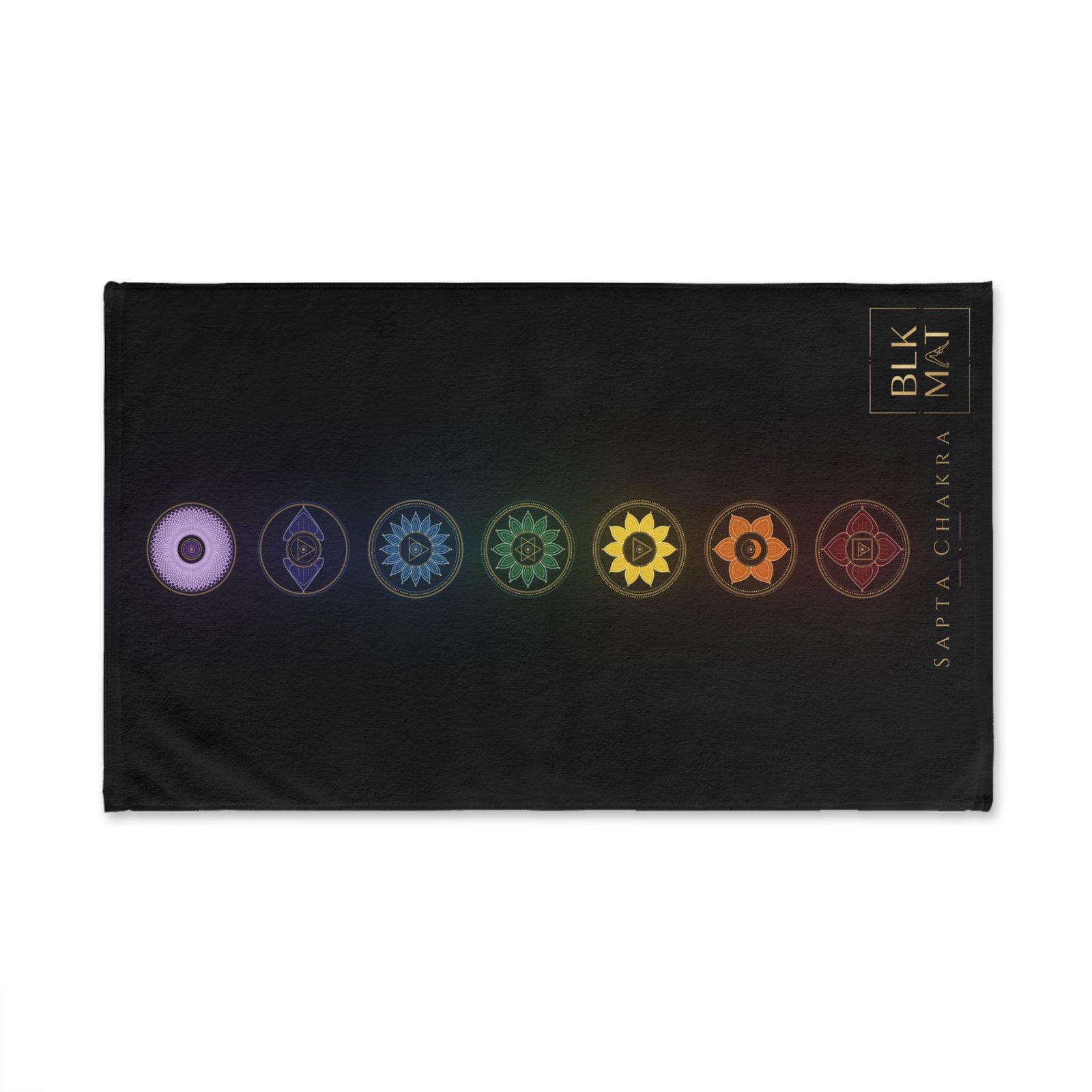 BLKMAT Sapta Chakra Hand Towel, flat