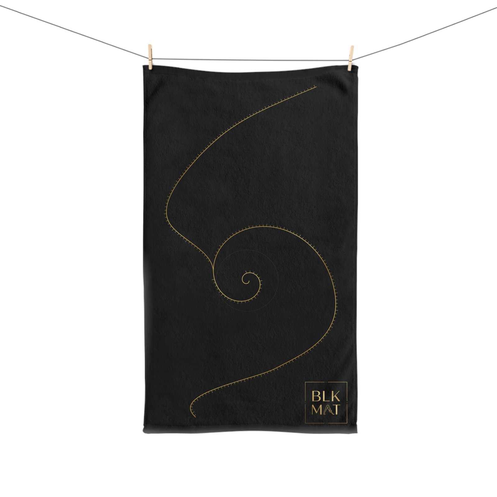 BLKMAT Golden Meridian Hand Towel, hanging