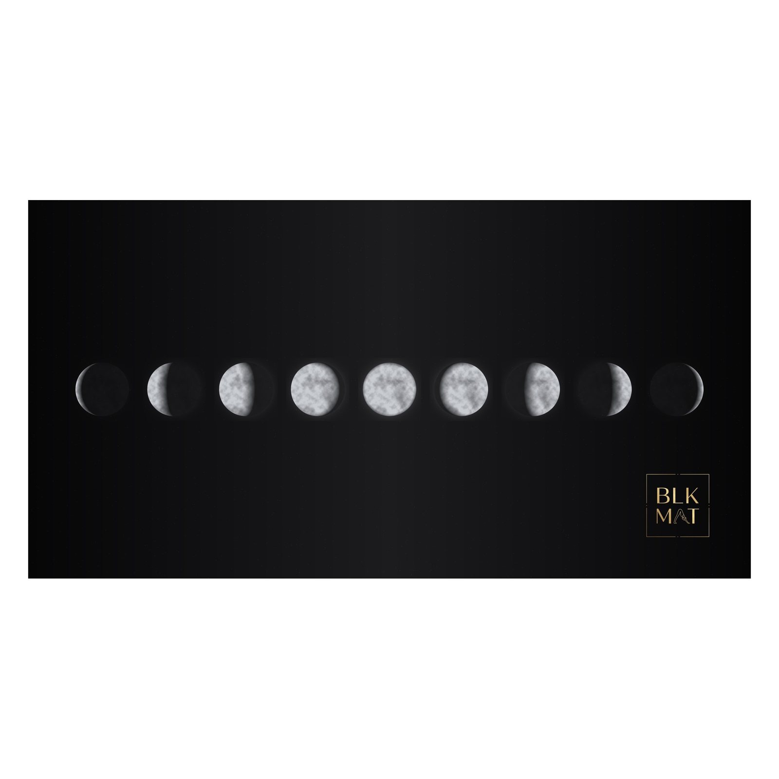 BLKMAT Midnight Moon Phases Beach Towel, flat design